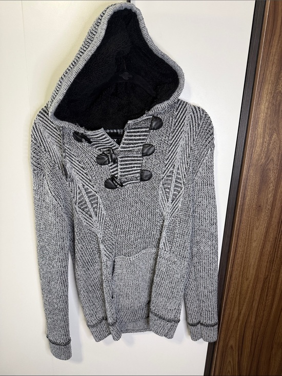 xray Other - Men’s Gray Hooded Toggle Turtleneck Sweater